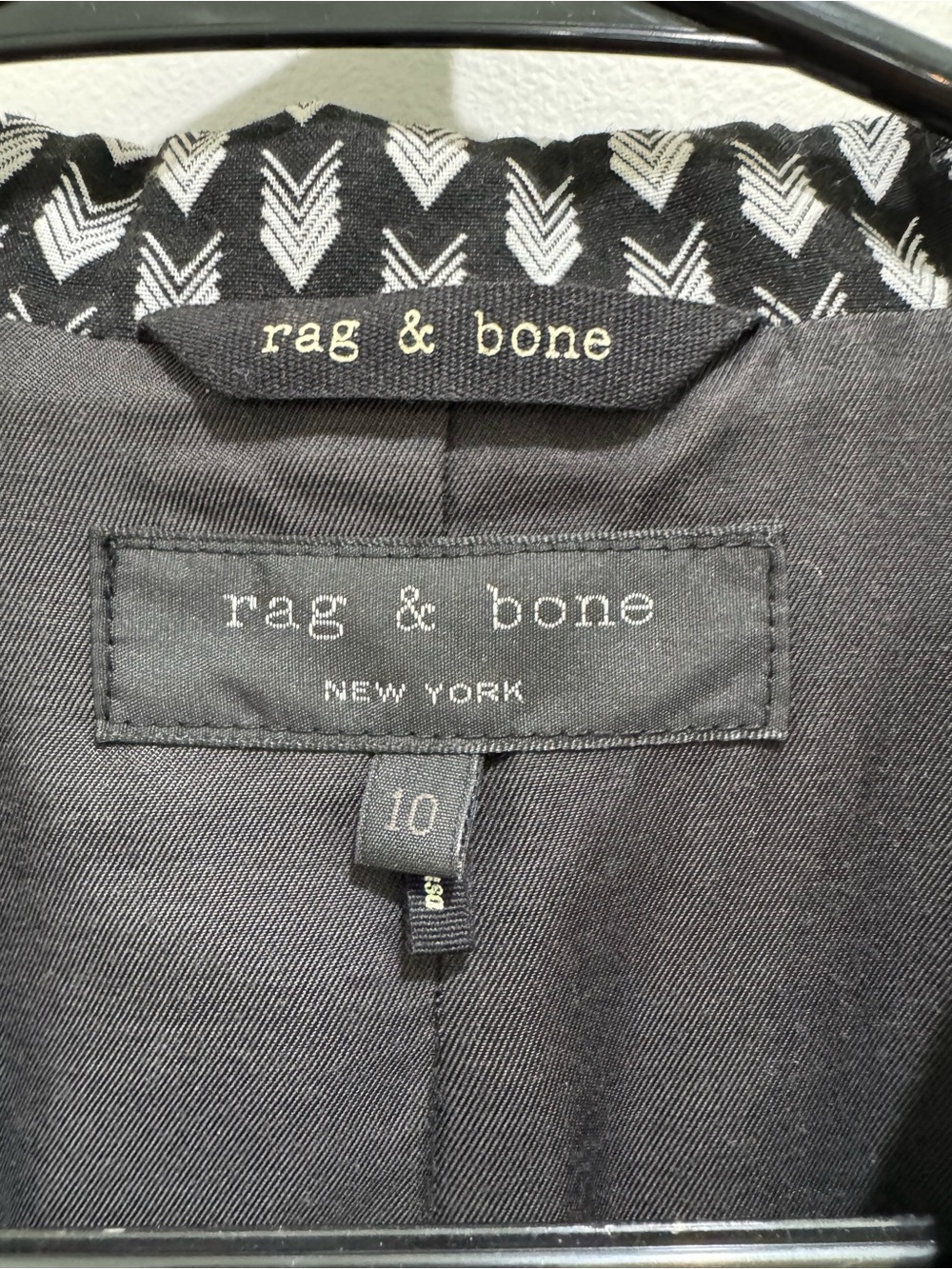 Rag & Bone Bailey Chevron Arrow Print Wool Blend Blazer Jacket Size 10 - Picture 6 of 12
